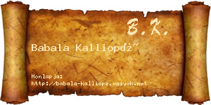 Babala Kalliopé névjegykártya